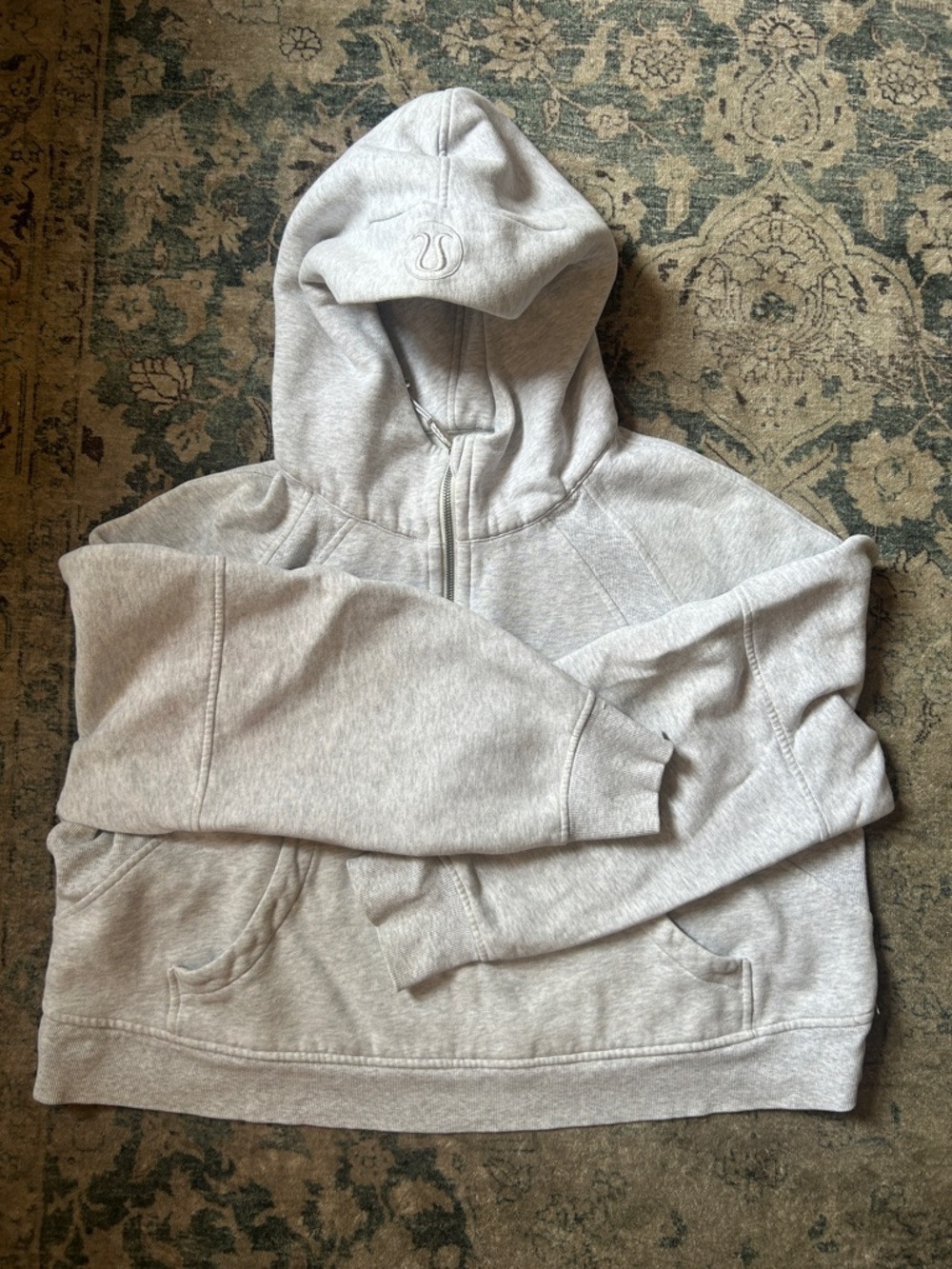 lululemon athletica Light Heather Gray Half-Zip Hoodie